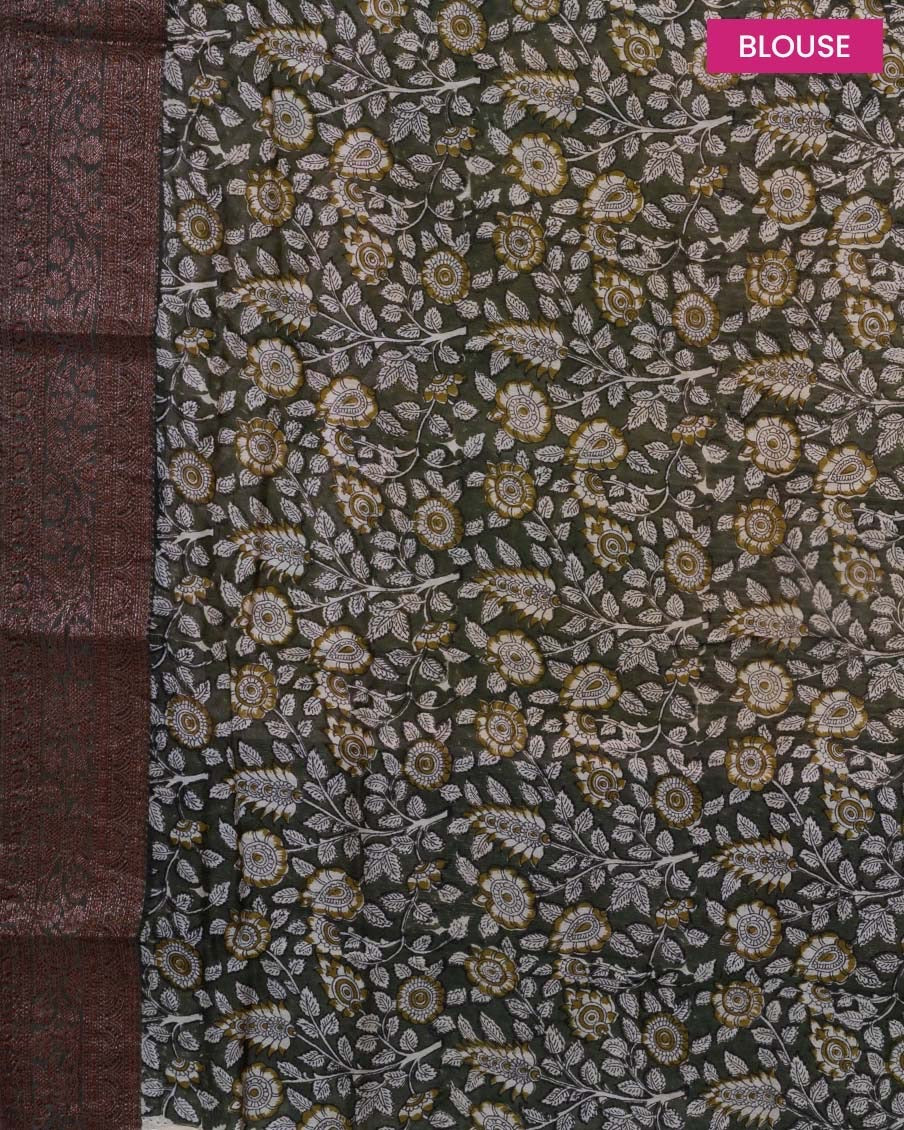 PureChanderiLightArmyGreenSareeBlouseLarge