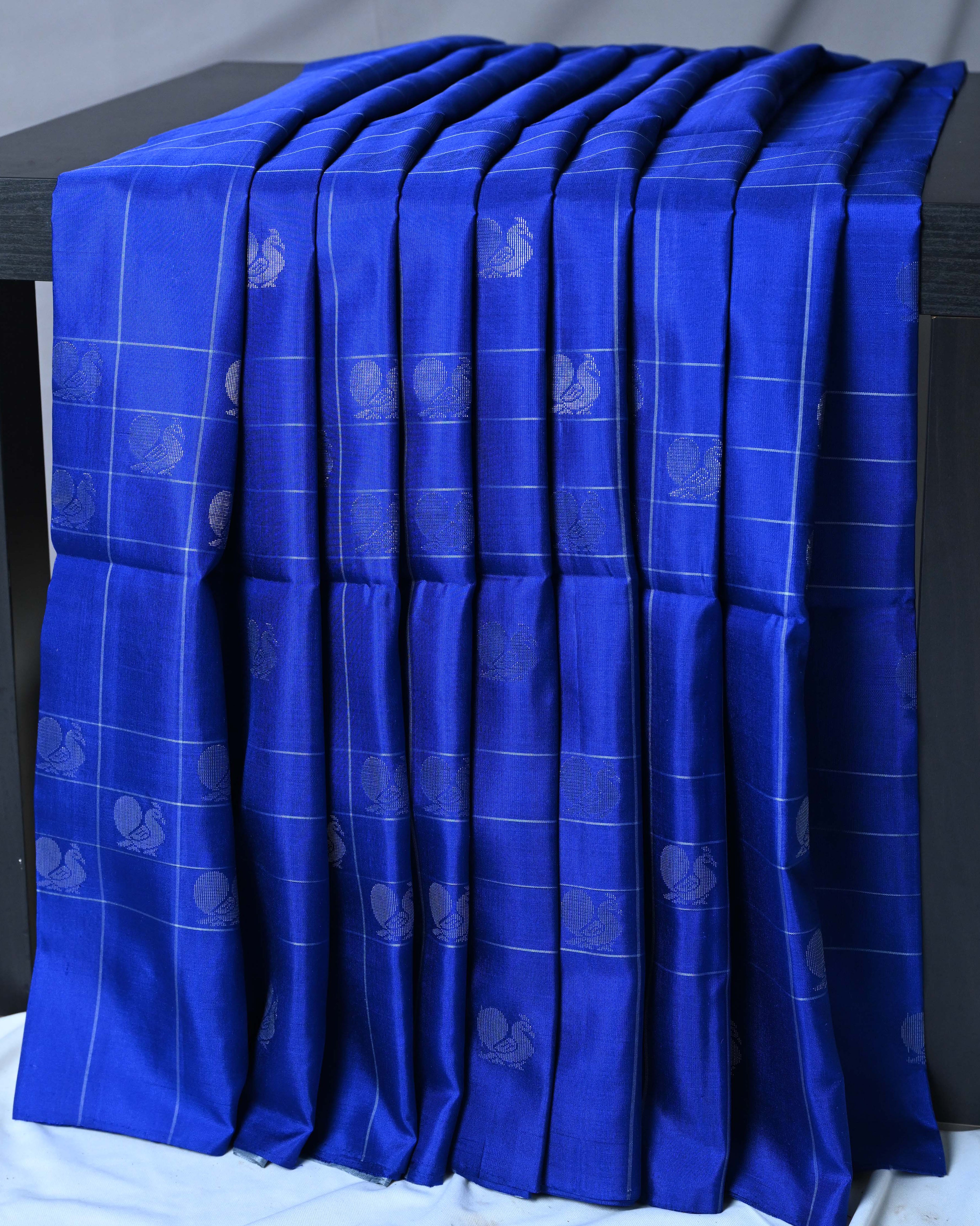 Coimbatore Soft Silk Royal Blue Checks Saree