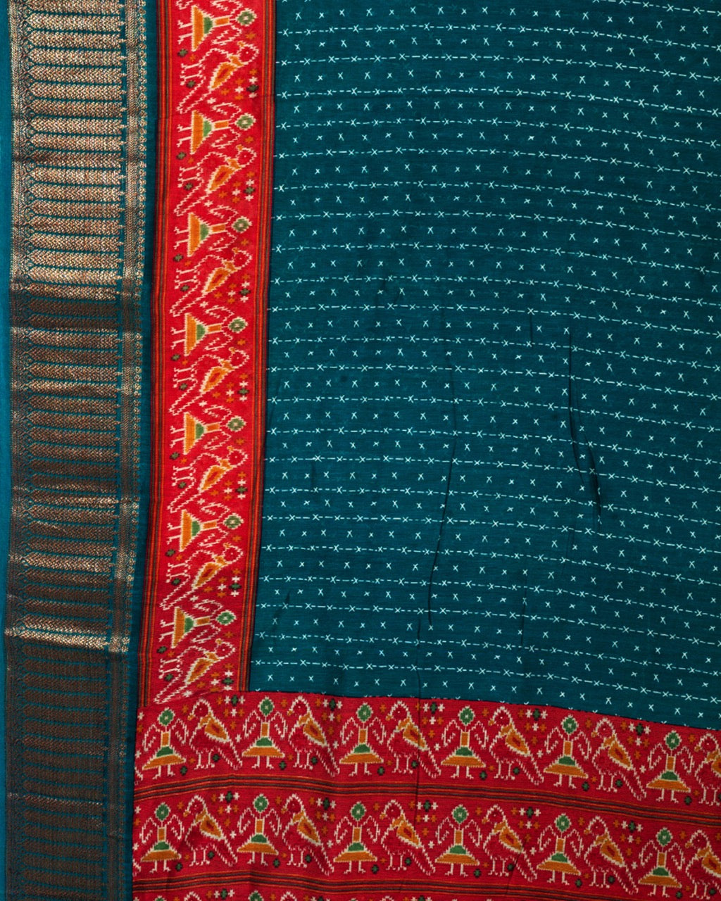 SachiparPrintPeacockGreenStripeSareeGroup22Large