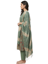 Sage green Floral 3 Piece Kurti Set