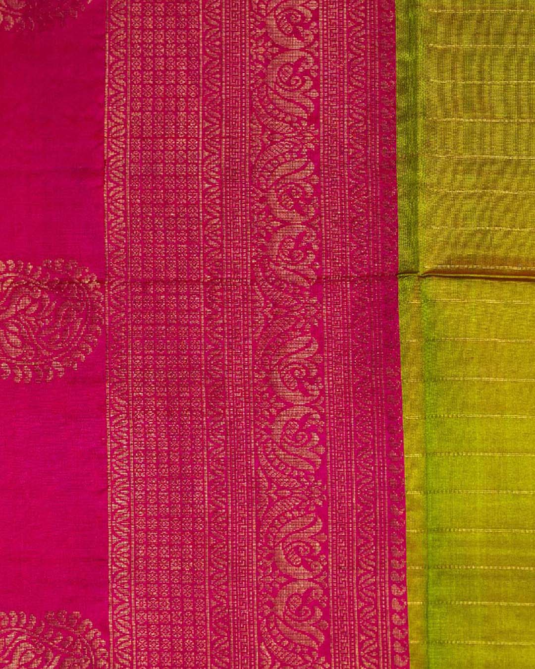 SoftSilkGreenStripeSaree_2