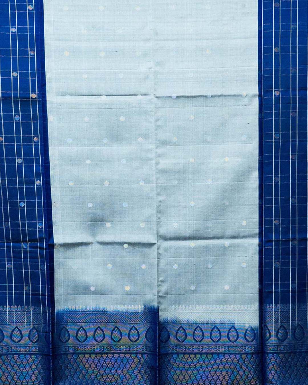 Soft Silk Silver Zari Grey Buta Saree - SiriSilks