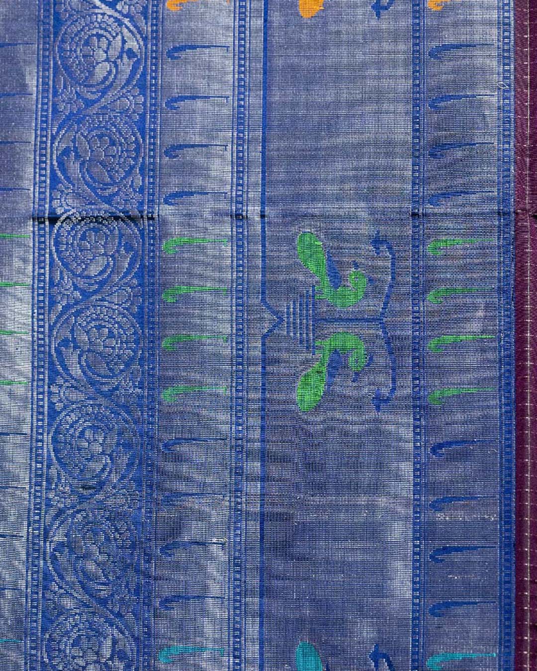 SoftSilkSilverZariWineCheckssaree_1