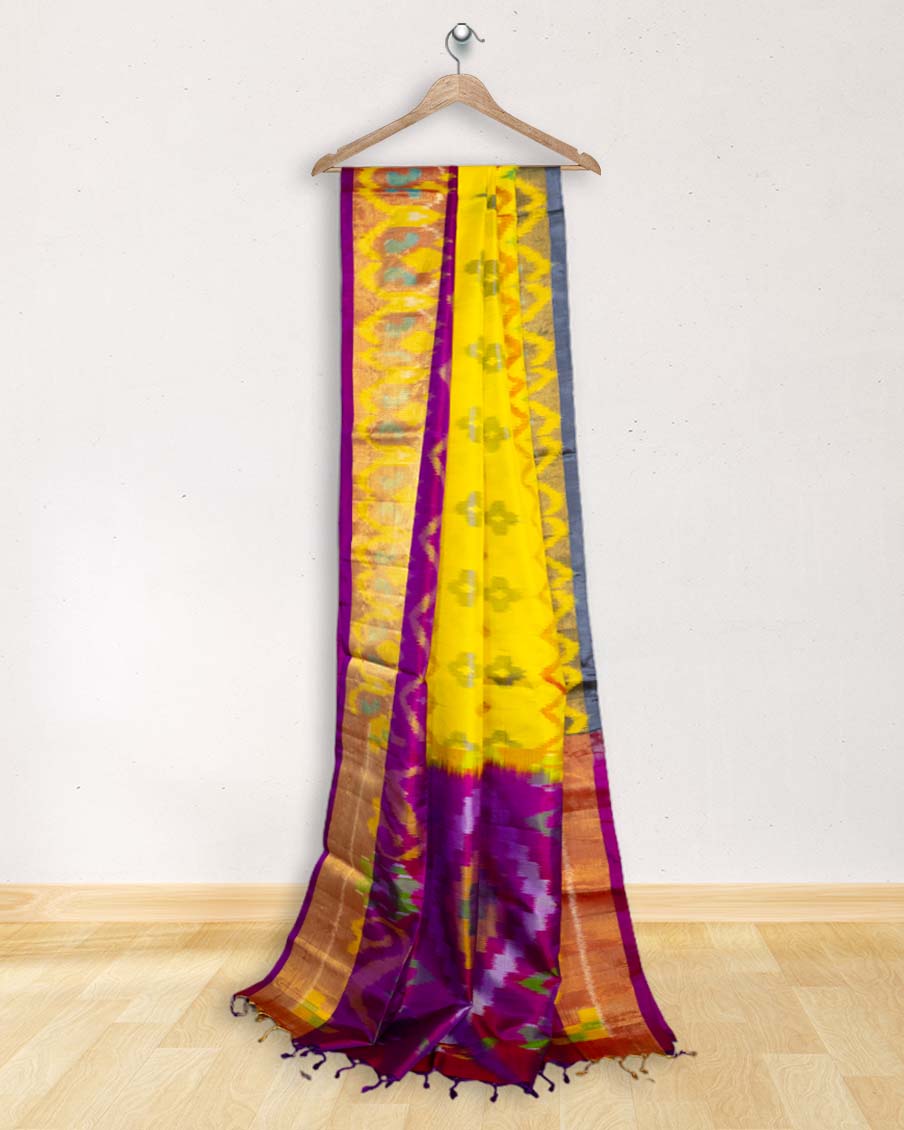 Buy Yellow Paithani Silk Saree / Free Shipping in US Online in India - Etsy