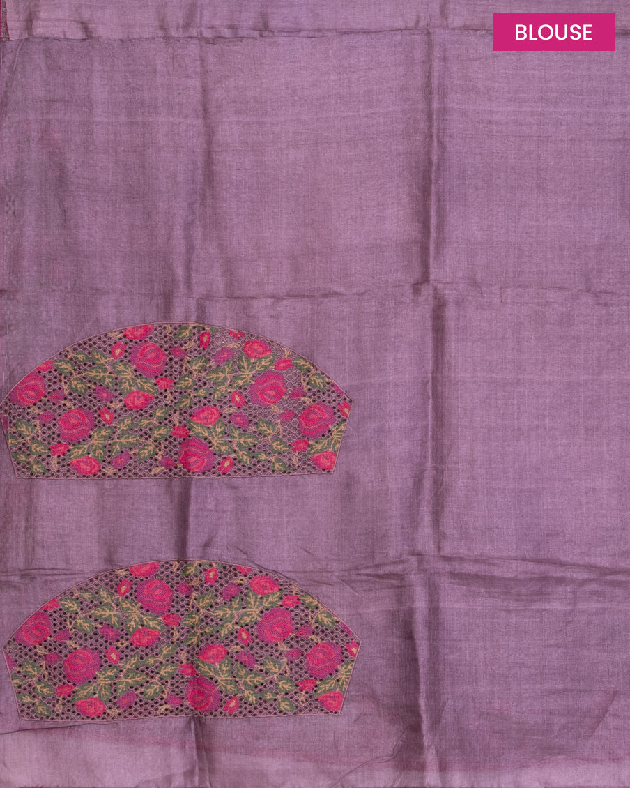 Tussar-Lavendar-Panna-Embroidery-Saree1