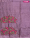 Tussar-Lavendar-Panna-Embroidery-Saree1