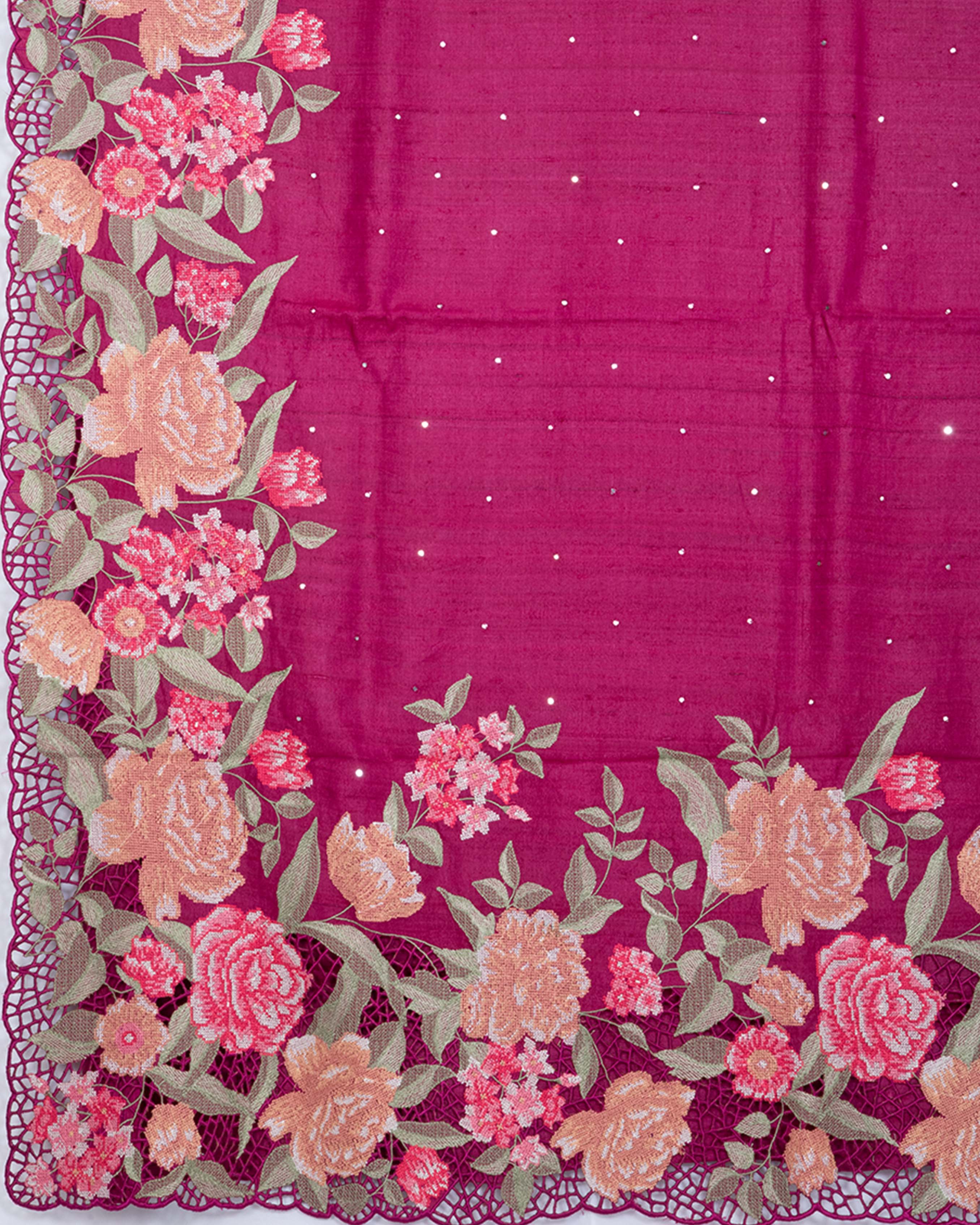TussarMagentaPannaEmbroiderySaree3