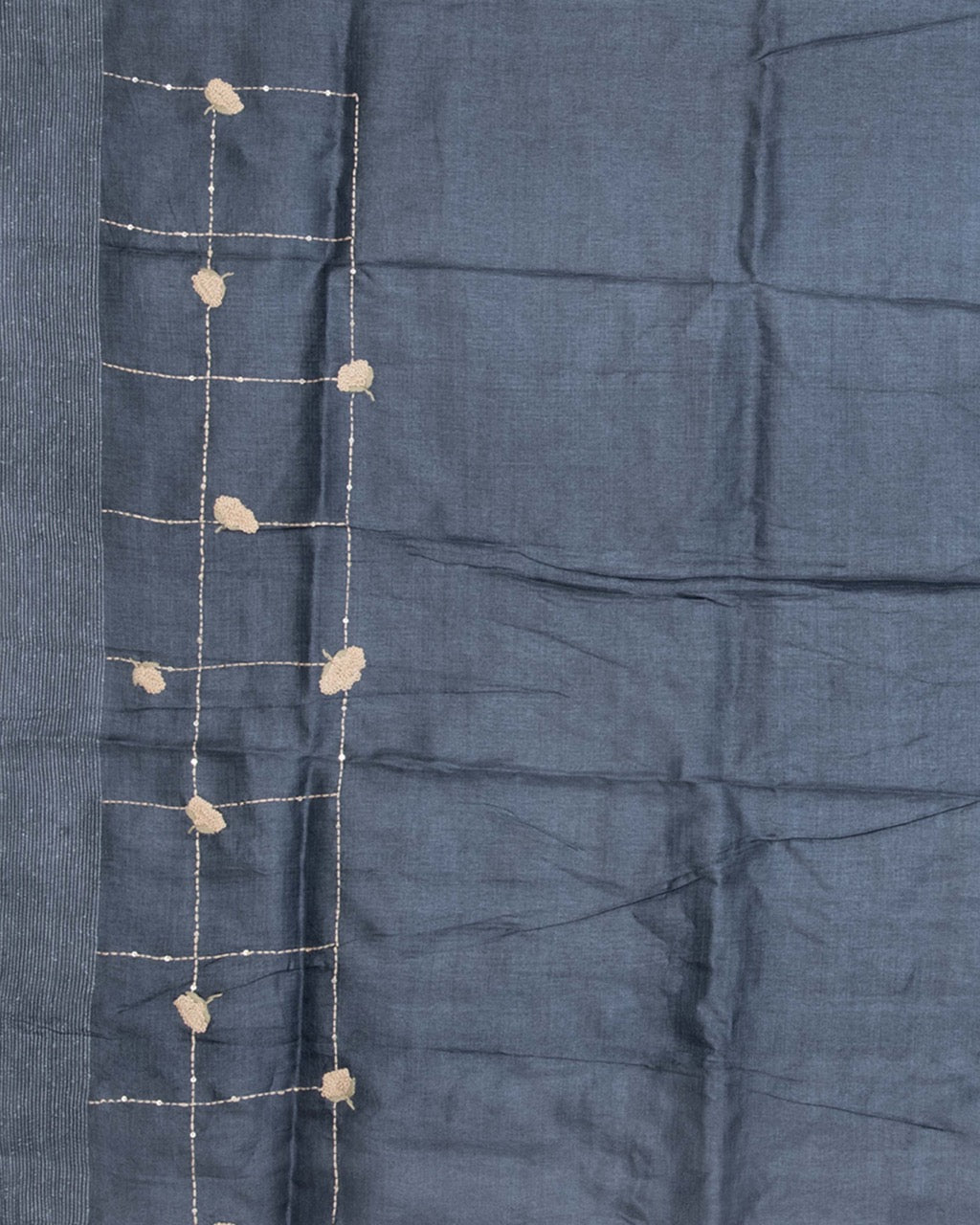 TussarSlateGreyChecksSareeTS005_4Large