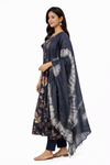 Navy Blue Floral 3 Piece Kurti Set