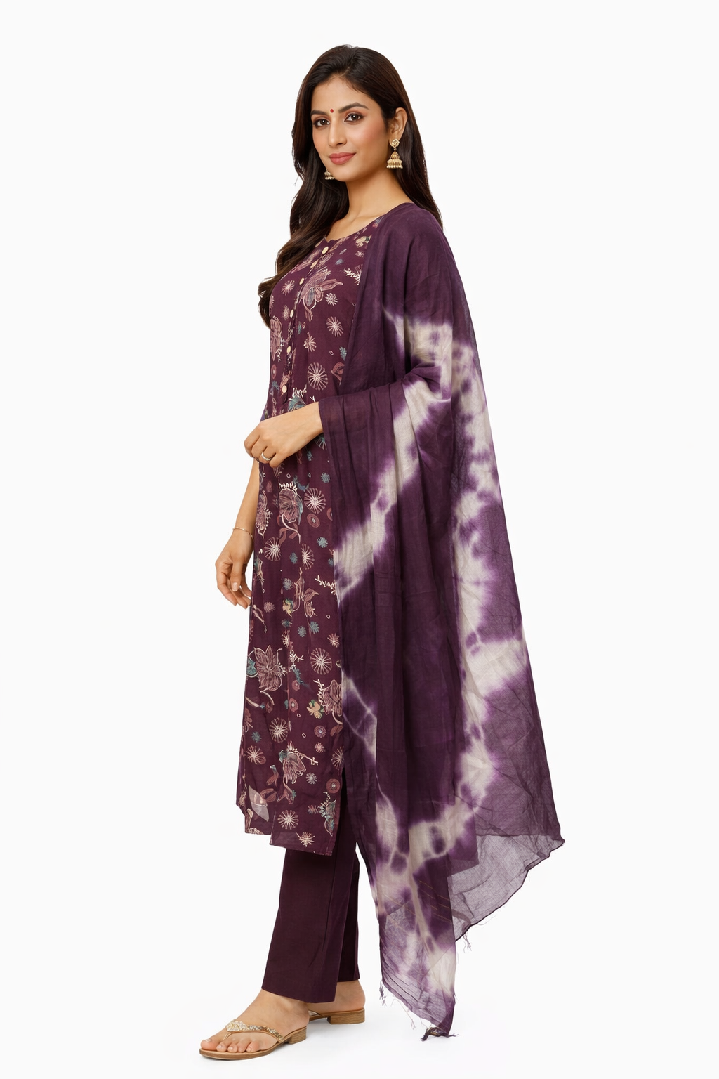 Purple  3 Piece Kurti Set