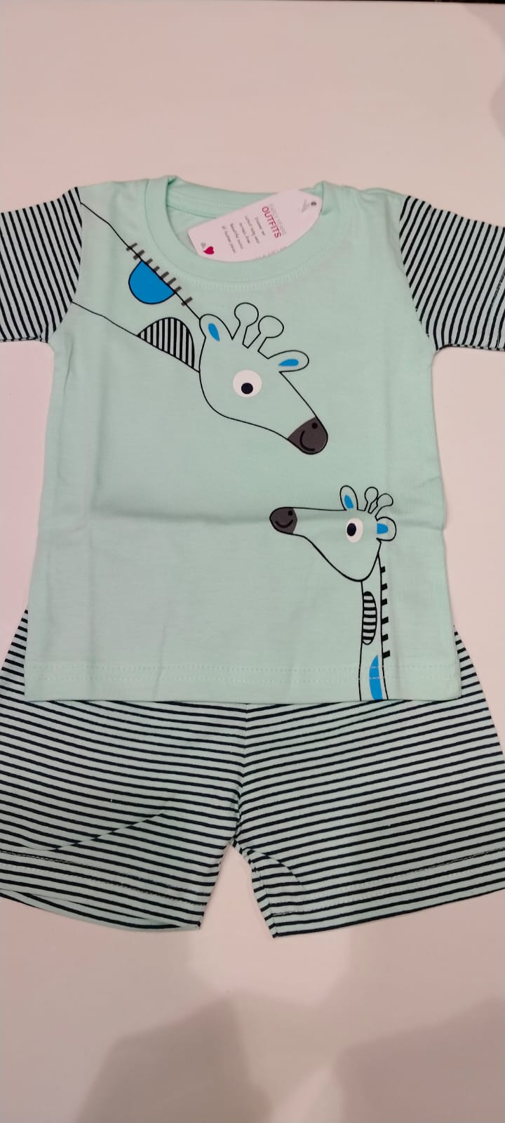 Mint Green Boys RIB Neck Set