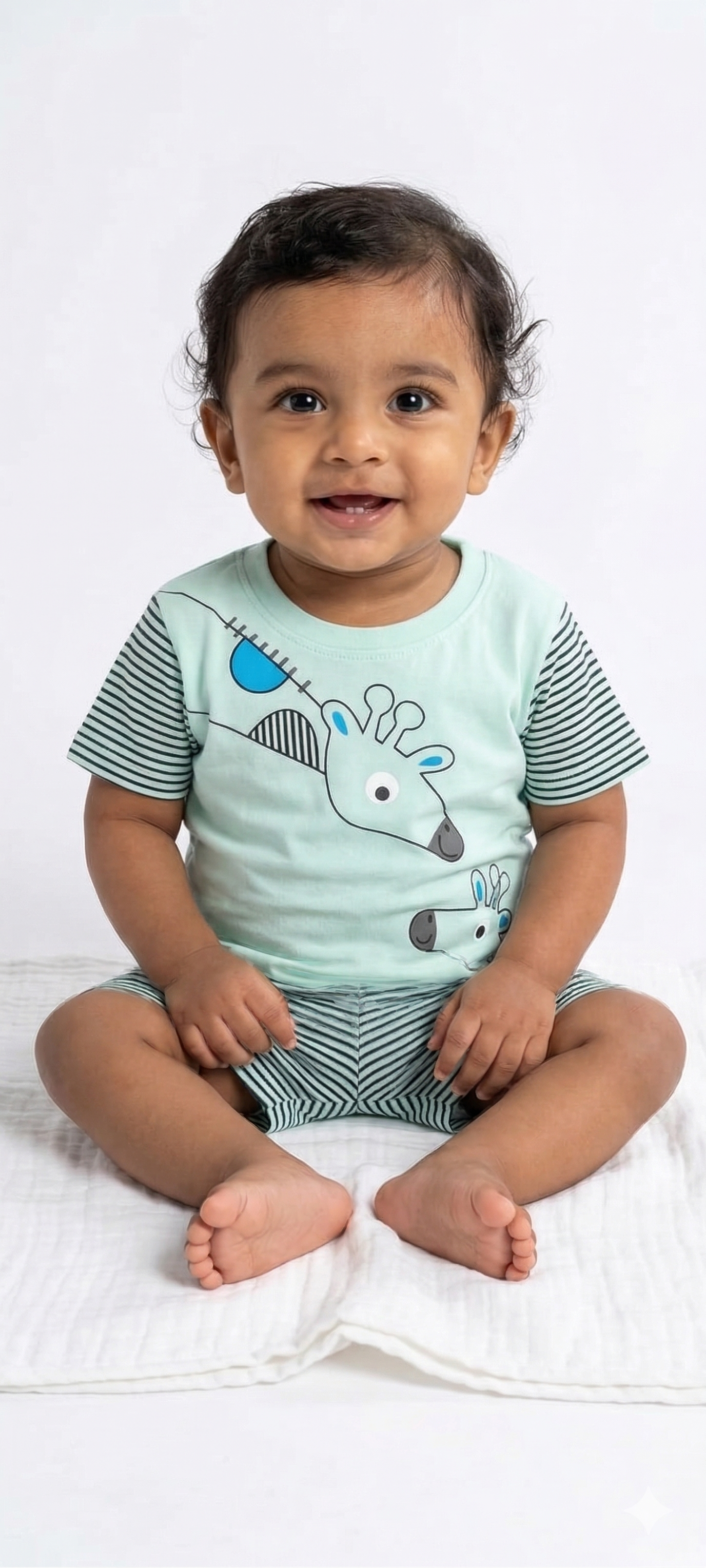 Mint Green Boys RIB Neck Set
