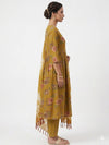 Mustard Yellow   Floral 3 Piece Kurti Set