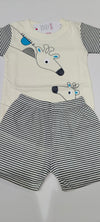 Soft cream Boys RIB Neck Set